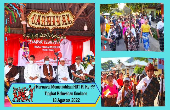 Karnaval Memeriahkan HUT RI Ke-77 Tingkat Kelurahan Onekore