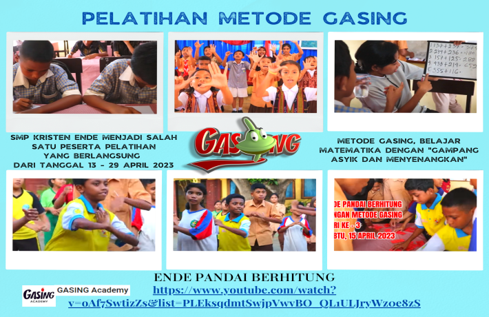 Pelatihan Metode Gasing di Ende 13 - 29 April 2023 Tema Ende Pandai Berhitung